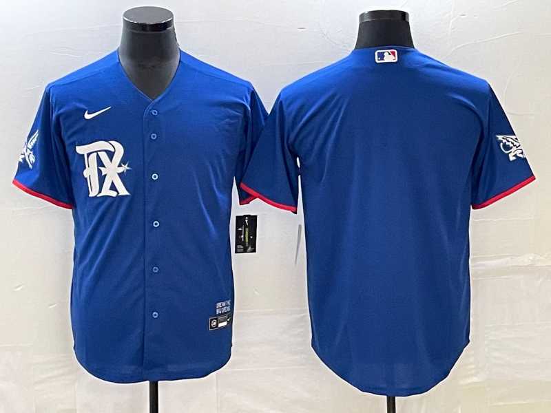Mens Texas Rangers Blank Royal Blue 2023 City Connect Stitched Baseball Jersey->texas rangers->MLB Jersey